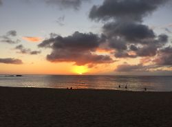 Waimea Bay Beach Park. Закат.