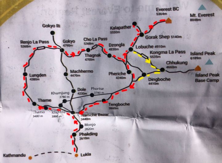Катра маршрут Эверест Базовый лагерьб Три перевала по часовой стрелке